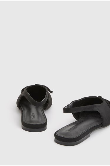 Pointed Toe Bow Detail Slingback Flats - black product thumbnail 4