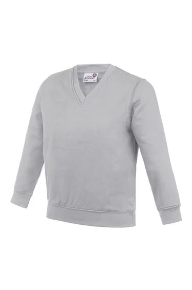 AWDis Academy Childrens/Kids Junior V Neck School Jumper/Sweatshirt (Pack of 2) - Grey