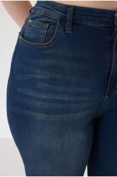 Blue High Waist Stretch Skinny Jeans product thumbnail 4