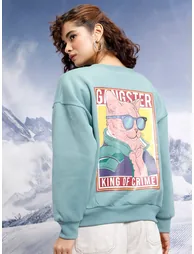 Oversized Printed Sweatshirt with Dropped Shoulder - 2