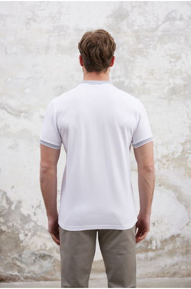 White Regular/Normal Cut Polo Neck T-shirt product thumbnail 4