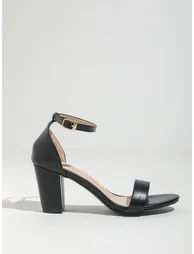 Ankle Strap Block Heel Sandals - 5