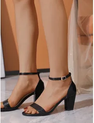 Ankle Strap Block Heel Sandals - 2