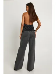 Embellished Wide Leg Jean - washed black - 2