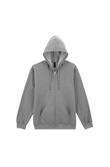 Gildan Unisex Adult Fleece Midweight Full Zip Hoodie - Sport Grey