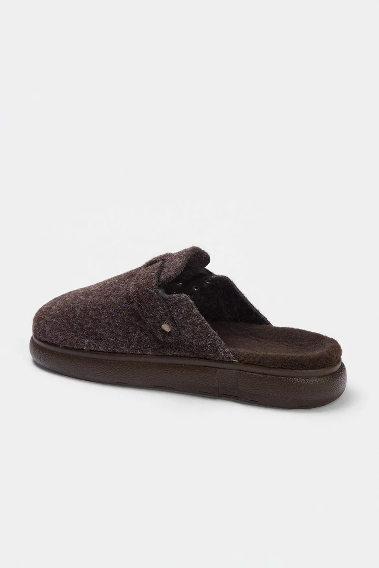 Dark Brown Women's Closed-Front House Slippers - 3