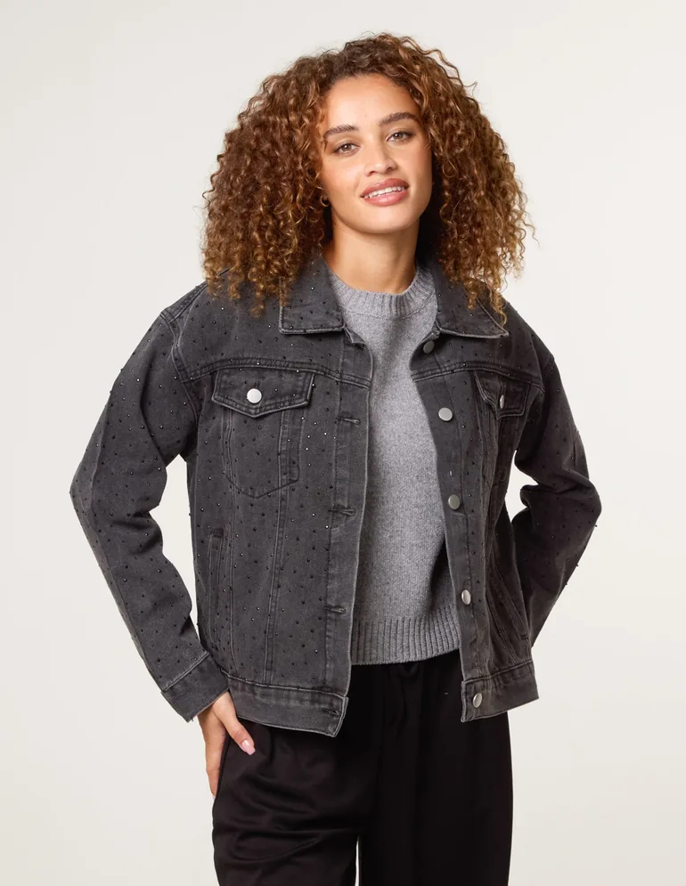 Embellished Denim Jacket - 1