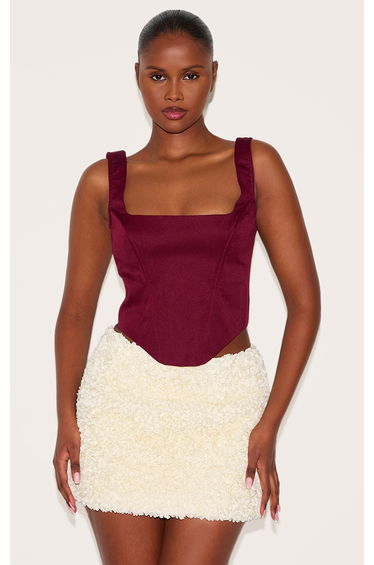 Cream Confetti Applique Textured Mini Skirt product thumbnail 2
