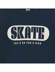 Slogan Print Sweatshirt with Crew Neck - 4