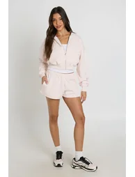 Stud Detail Sweat Short - pale pink