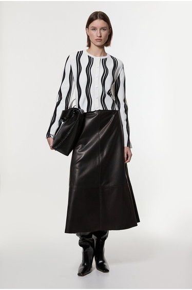 Contrast Wave Knit Cardigan With Fringing product thumbnail 3