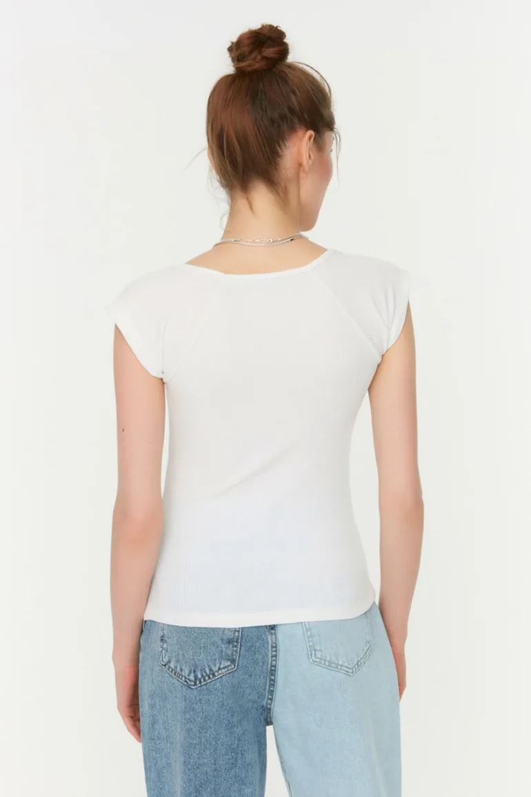Blouse - Ecru - Slim fit - 4
