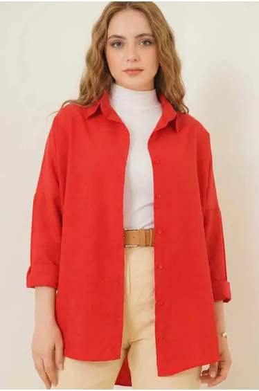 BDART Loose Fit Poplin Shirt with Button Closure