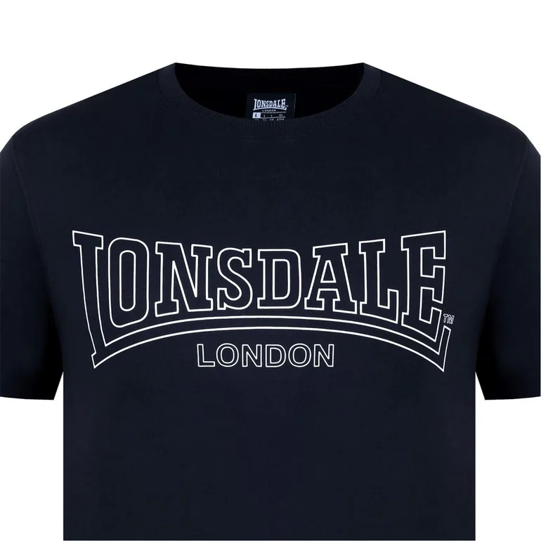 Lonsdale Mens Geometric Logo T-Shirt - Black - 3