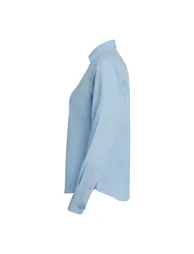 Henbury Womens/Ladies Cotton Feel CoolPlus Long-Sleeved Shirt - Blue - 2