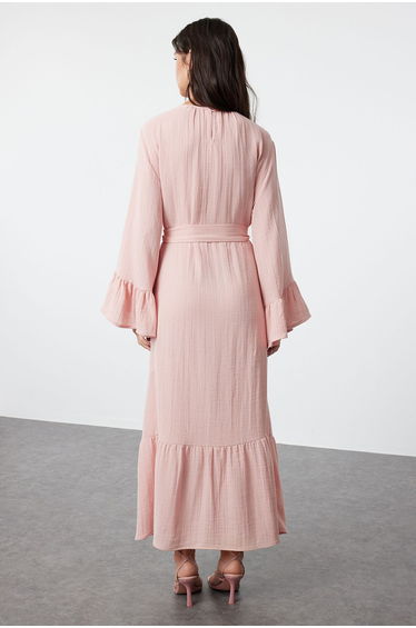 Dusty Rose Skirt and Ruffled Seersucker Dress product thumbnail 3