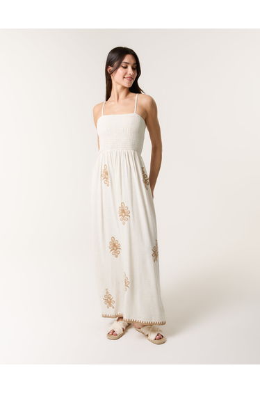 Shirred Maxi Dress