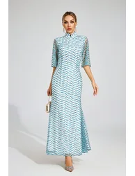 Lattimore White Qipao-Style Evening Dress - 3
