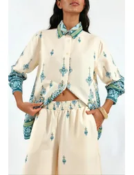 MSN Paisley Shirt And Wide-Leg Trousers Set - 3