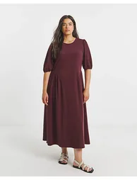 Jersey Linen Look Dress