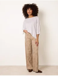 Floral Printed Flared Jeans - 1