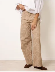 Floral Printed Flared Jeans - 2