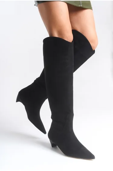 Black premium suede boots