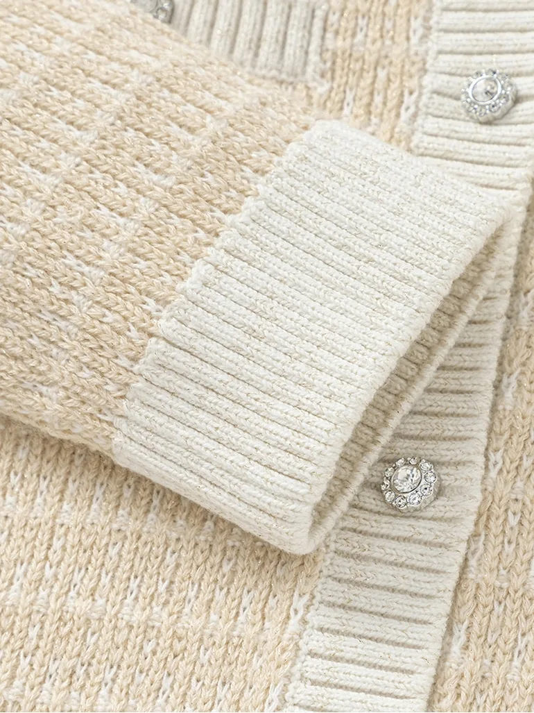Girls' Contrast Colored Knitted Cardigan - 3