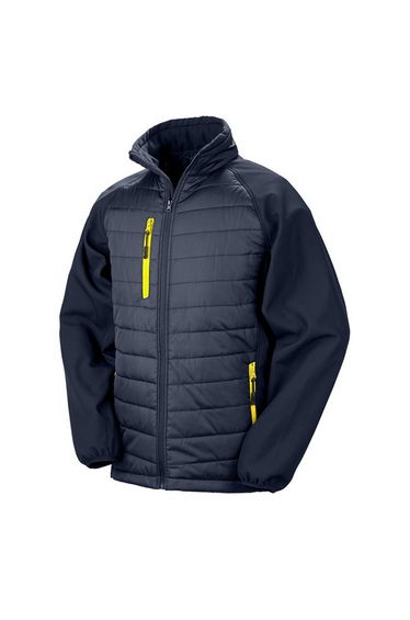 Result Adult Compass Softshell Padded Jacket - Navy/Yellow