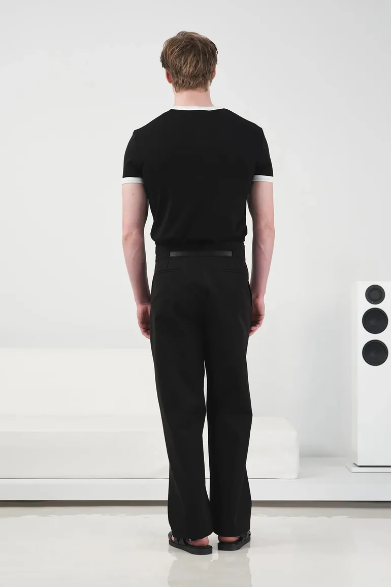 GIESTO Basic Crew Neck T-Shirt with Contrast Binding - 3
