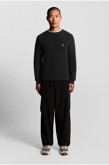 Engineered Rib Crew Neck Black Ice