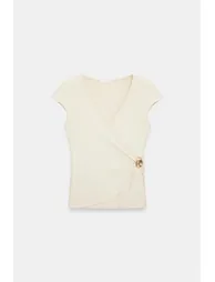 Dilvin Women’s Slim Fit Wrap Blouse - 4
