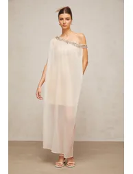 Austen crystal-embellished semi-sheer midi dress - 5
