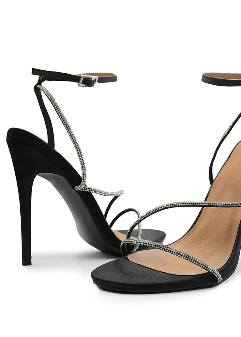 Tovelle Diamente Embellished Multi Straps Stiletto Heeled Sandals - 2
