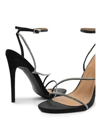 Tovelle Diamente Embellished Multi Straps Stiletto Heeled Sandals - 2