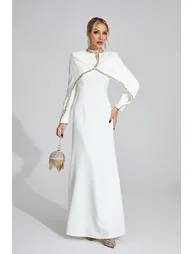 Andromeda White Chain Maxi Dress - 2
