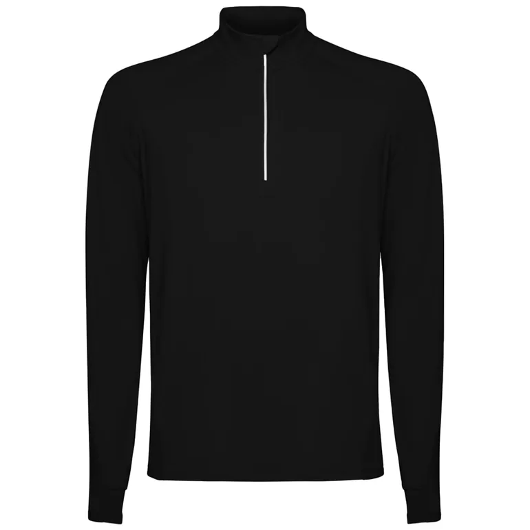 Roly Mens Estambul Quarter Zip Long-Sleeved Sweatshirt - Solid Black