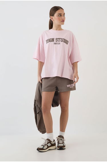 DSGN Studio Applique Oversized T-Shirt - light pink