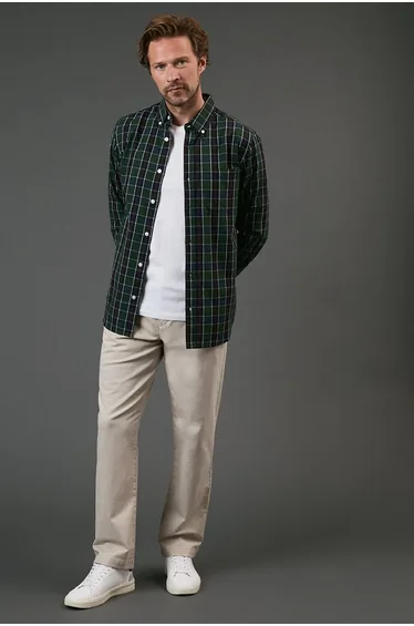 Dark Green Country Check Long Sleeve Shirt