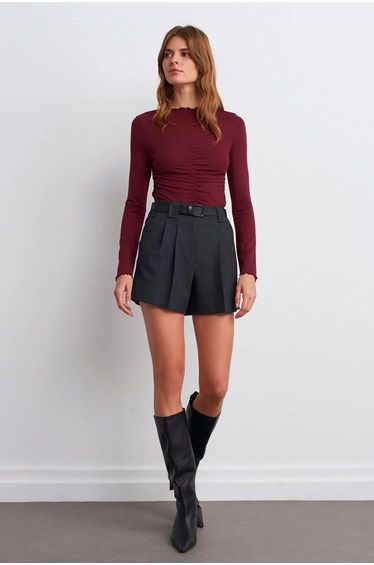 Dilvin Slim Fit Long Sleeve Jersey Blouse
