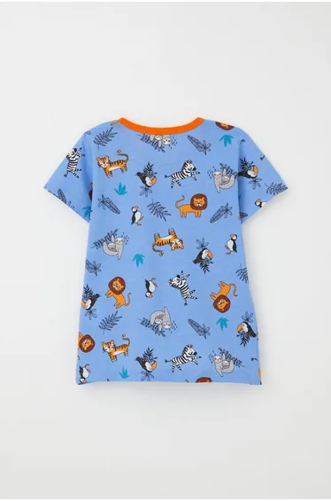 Baby Boy Pajama Set, Animal Kingdom Theme, Blue