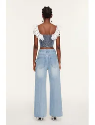 Etelka Off Shoulder Denim Top - 4