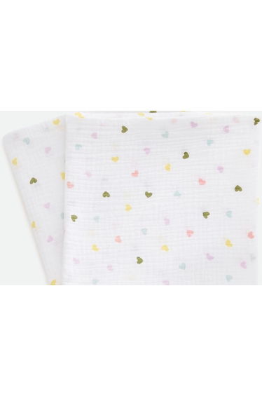 Set of 2 Scacco Printed Cotton Muslin Squares