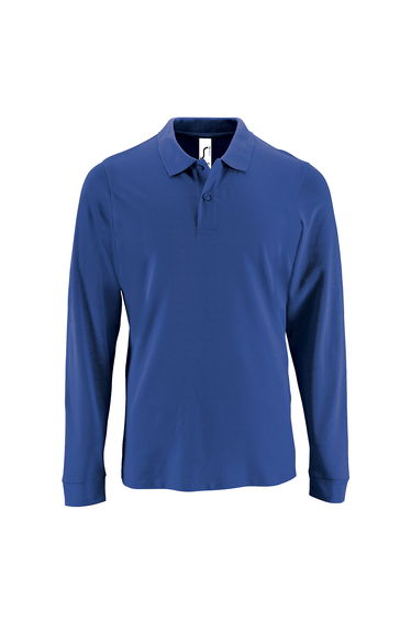 SOLS Mens Perfect Long Sleeve Pique Polo Shirt - Royal Blue