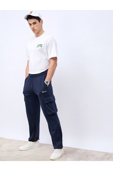 Contrast Panel Cargo Pocket Relaxed Fit Joggers