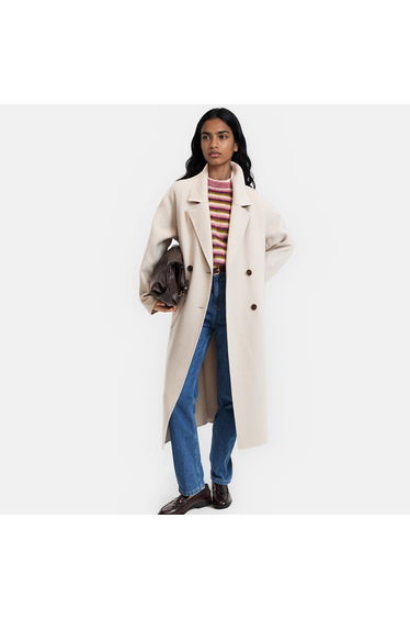 Wool Blend Handmade Oversized Double-Breasted Coat