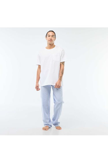 Poplin Long Pyjama Set - 2 pieces BLUE