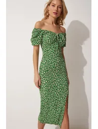 فستان ميداكسي ضيق بطبعة أزهار - 2