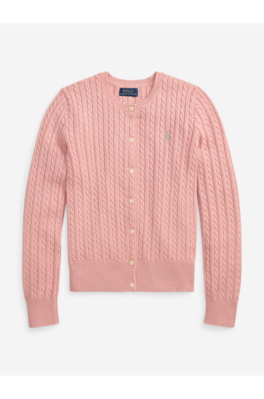 Ralph Lauren Girls Cable Knit Cardigan in Pink