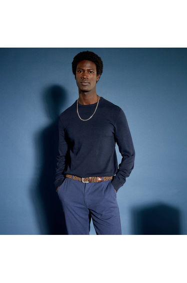 Round neck sweater blue